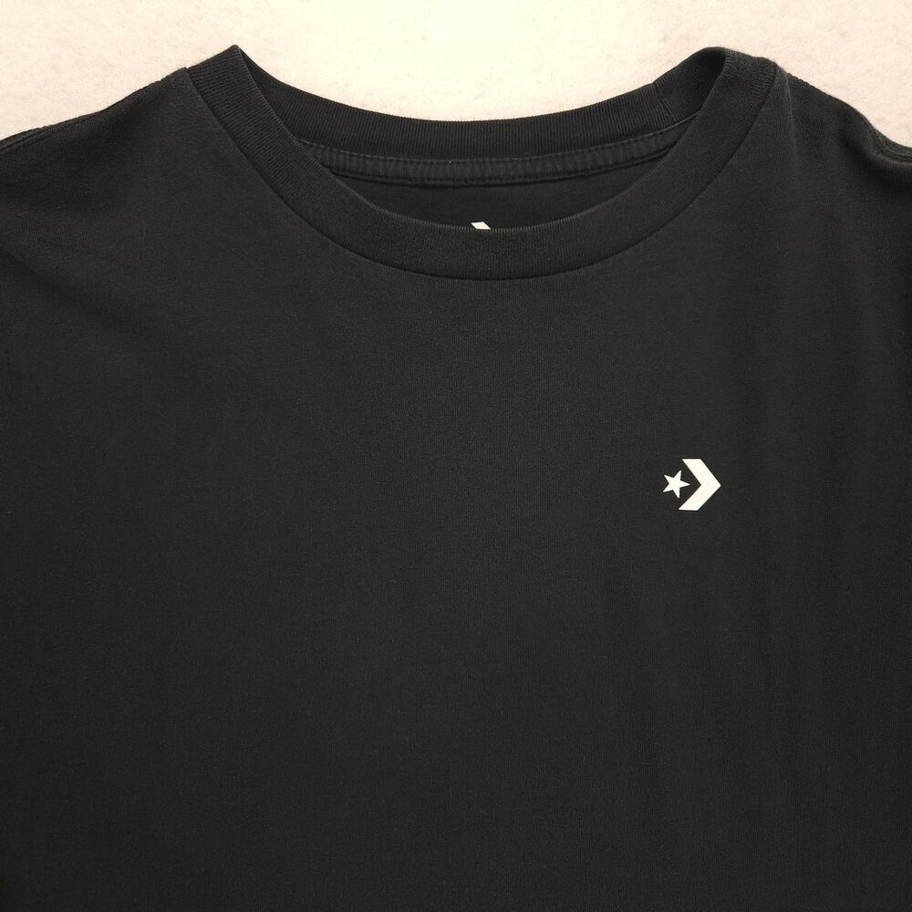 Converse Crew Neck Long Sleeve Graphic T Shirt Mens Size XS Black